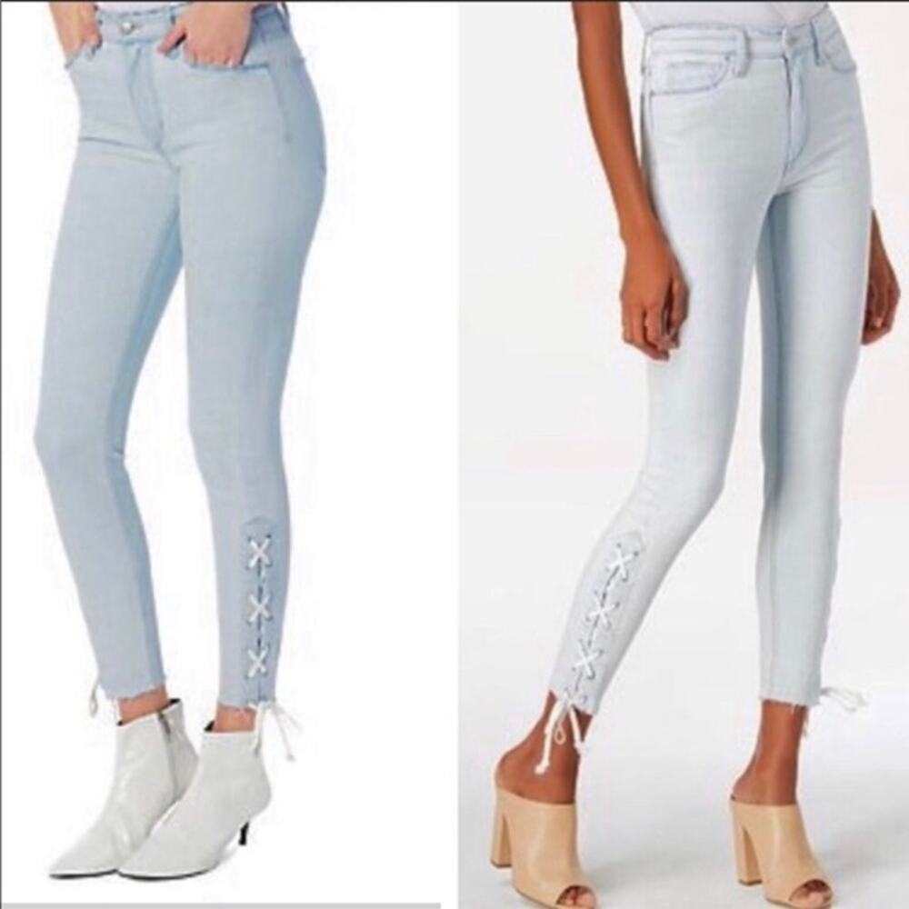 Joe’s Jeans The Charlie High Rise Skinny Ankle in Hillary Lace Up Tie